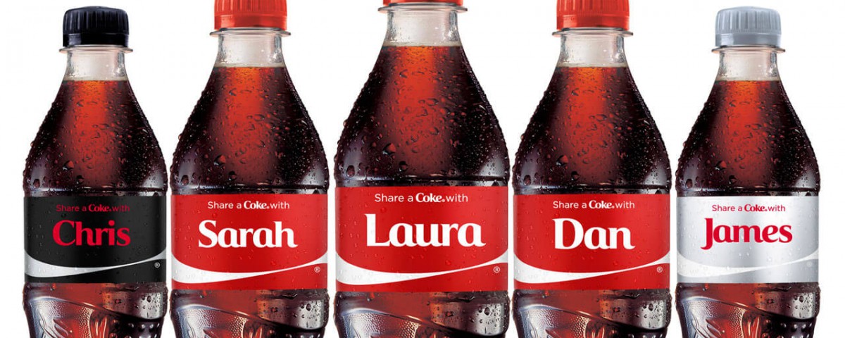 Coke bottle with personalized names