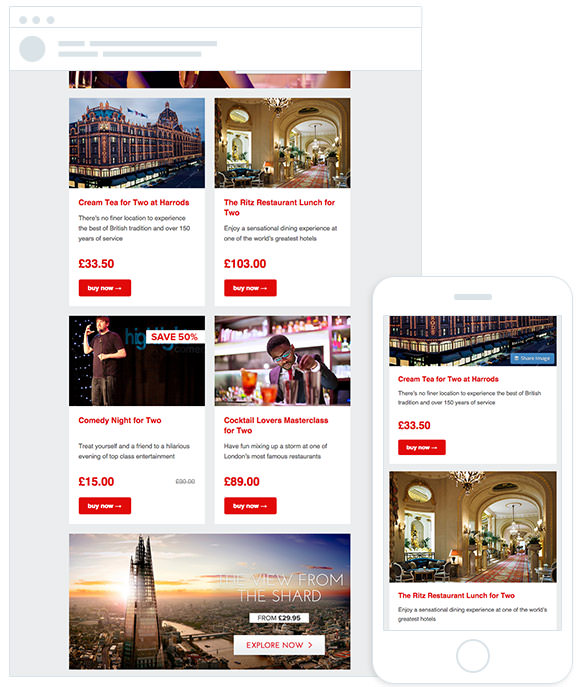 Email responsive design example