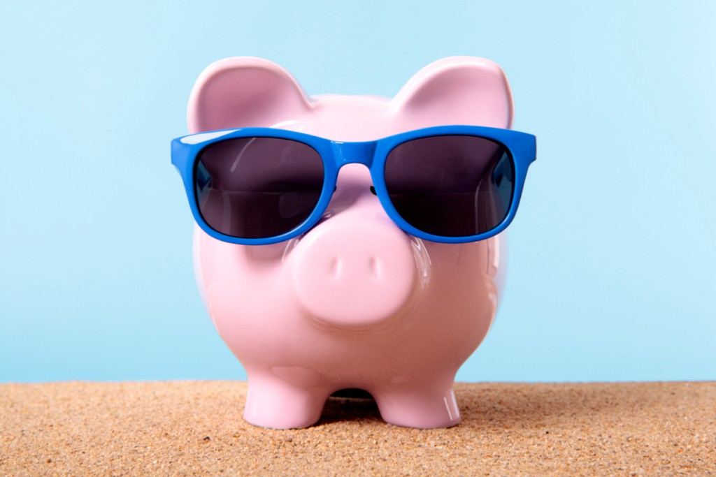 Piggy Bank on beach vacation
